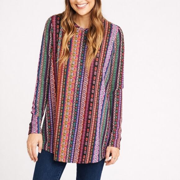 Show Me Your Mumu Tops - Show Me Your Mumu John Bell Tunic Top Boho Stripe Medium